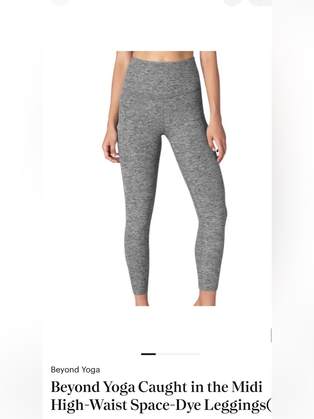 Beyond Yoga Grey Space-Dye High-Waist Leggings